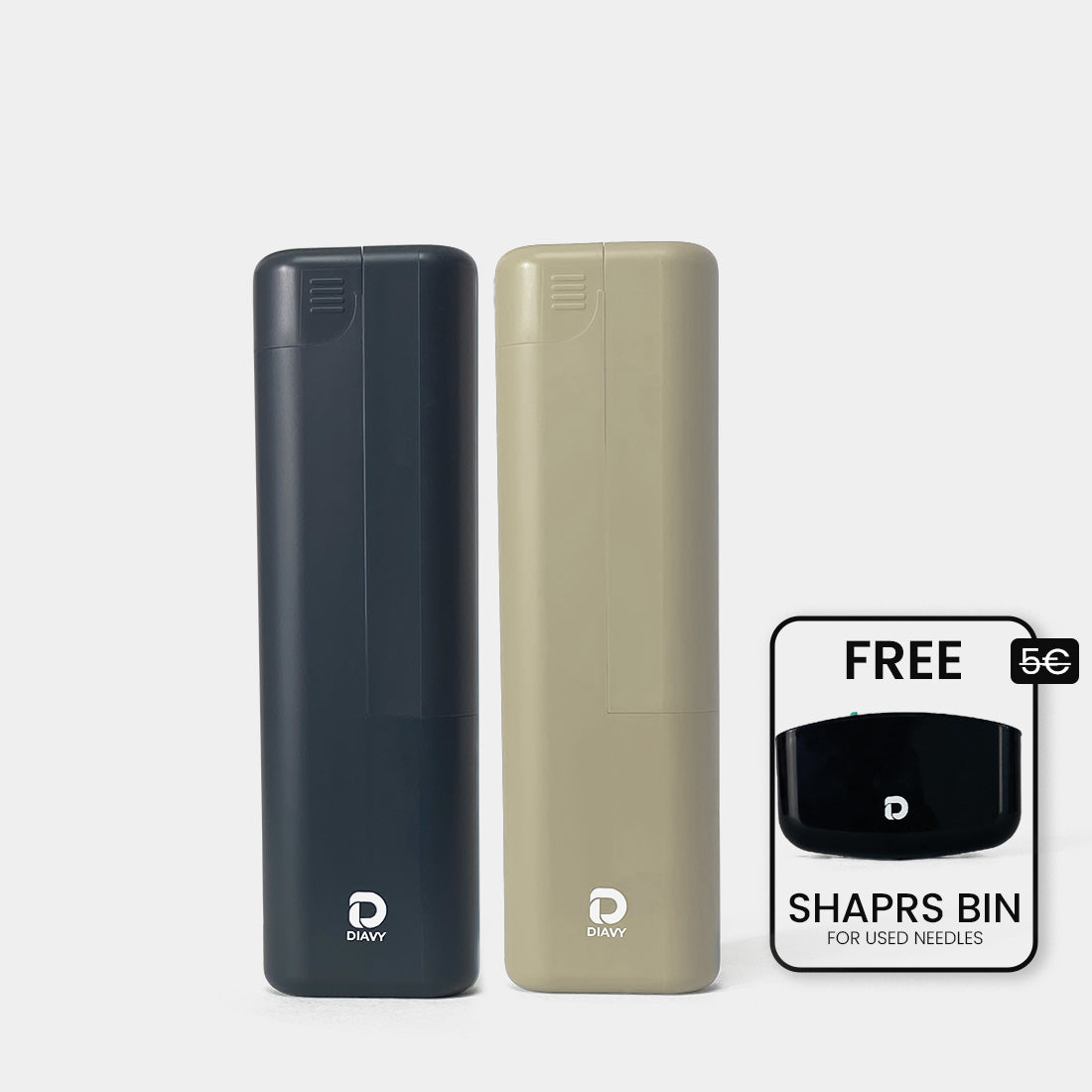 DIAVY Two Pen & Needle Case Bundle + Free Sharps Bin