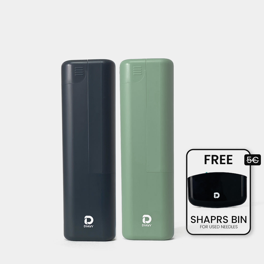 DIAVY Two Pen & Needle Case Bundle + Free Sharps Bin