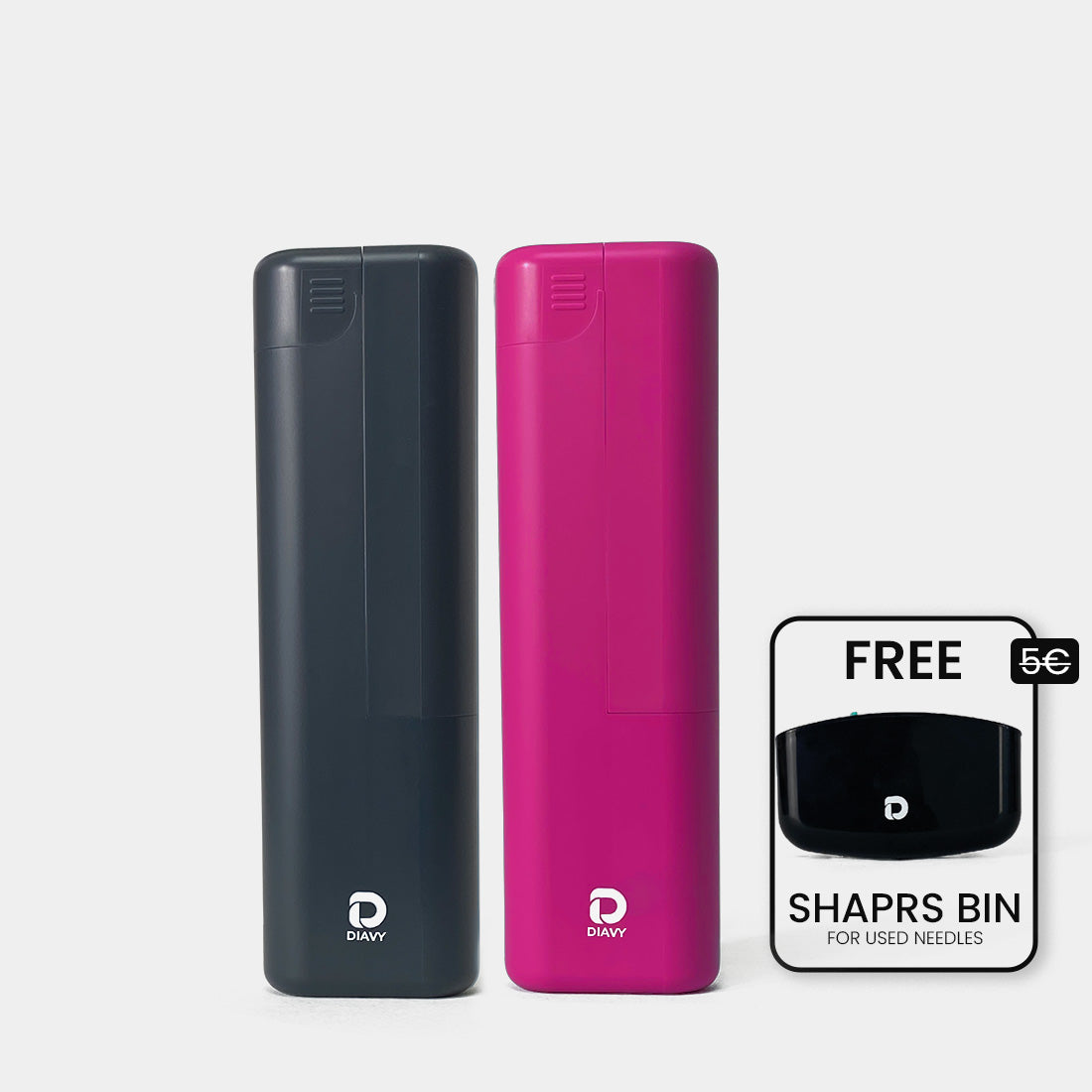DIAVY Two Pen & Needle Case Bundle + Free Sharps Bin