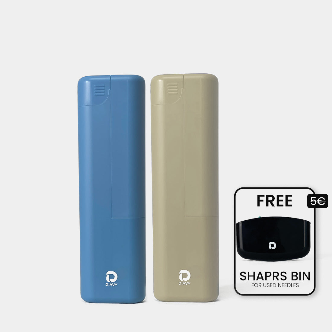 DIAVY Two Pen & Needle Case Bundle + Free Sharps Bin