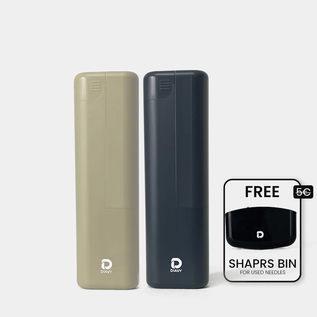 DIAVY Two Pen & Needle Case Bundle + Free Sharps Bin