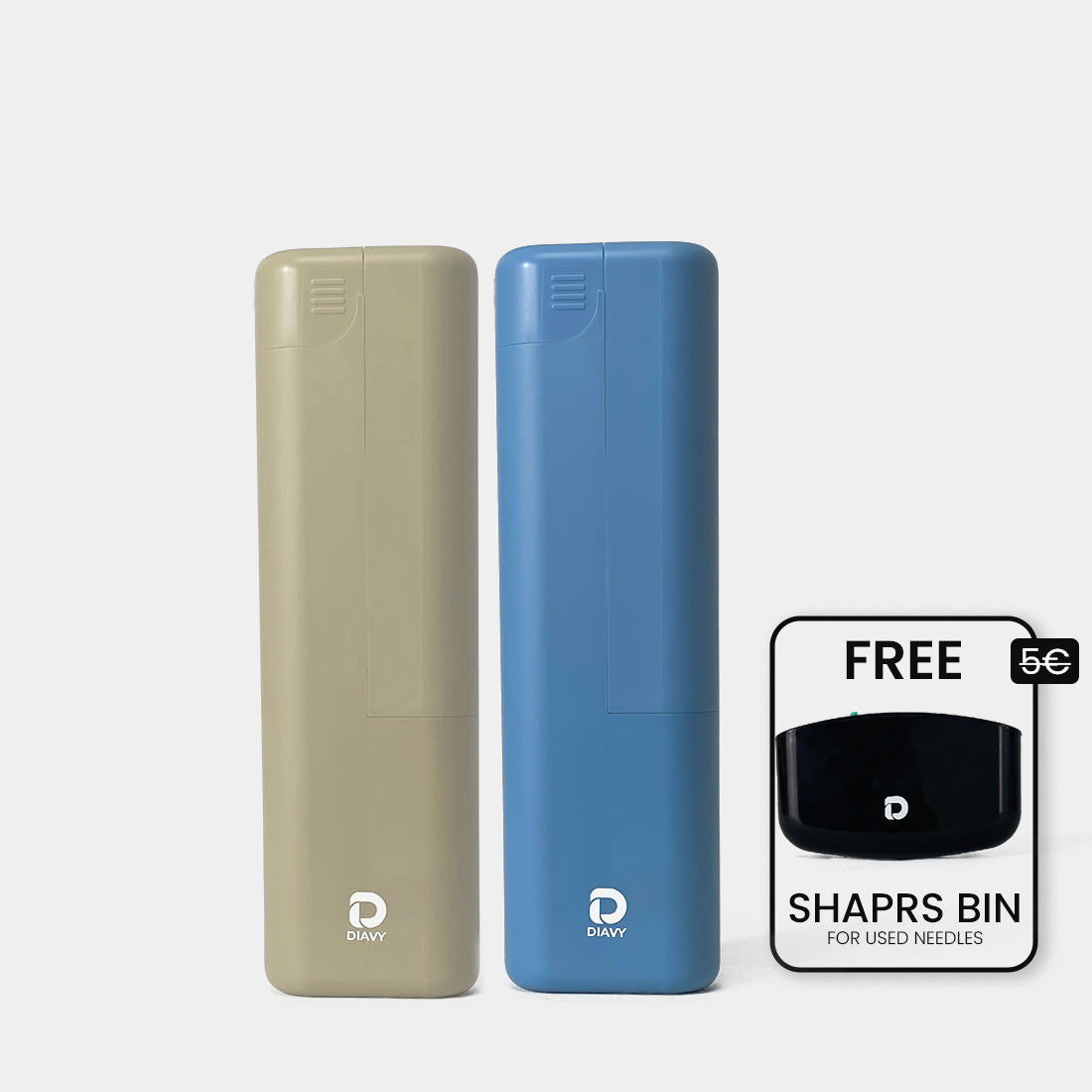 DIAVY Two Pen & Needle Case Bundle + Free Sharps Bin