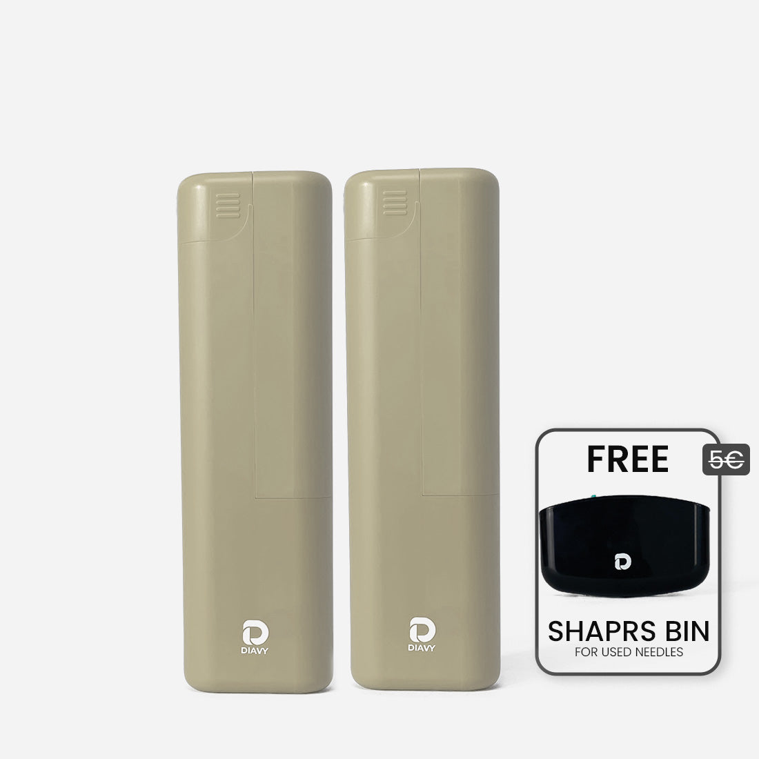 DIAVY Two Pen & Needle Case Bundle + Free Sharps Bin