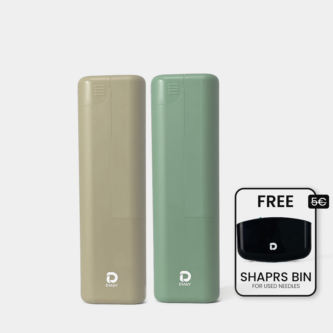 DIAVY Two Pen & Needle Case Bundle + Free Sharps Bin
