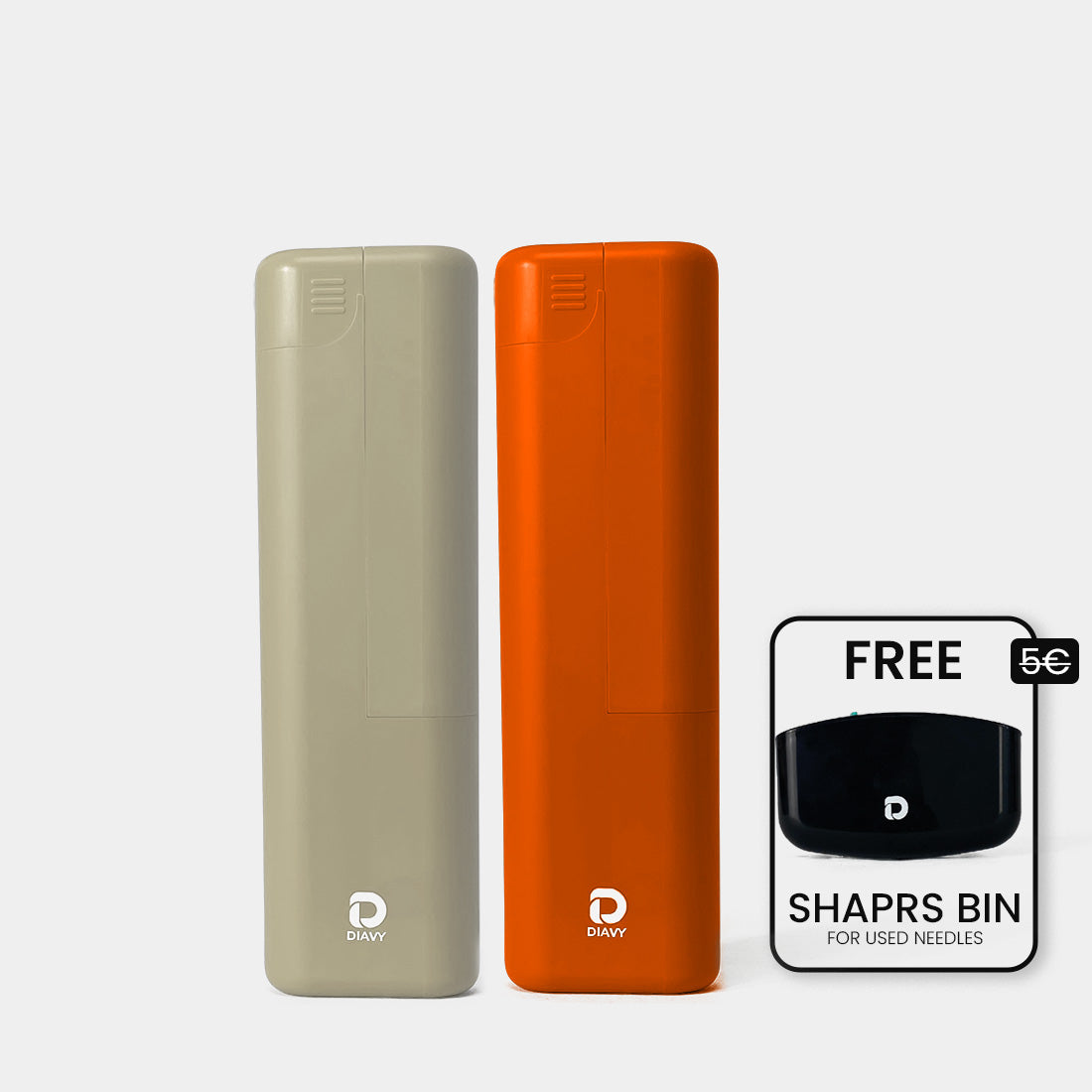 DIAVY Two Pen & Needle Case Bundle + Free Sharps Bin