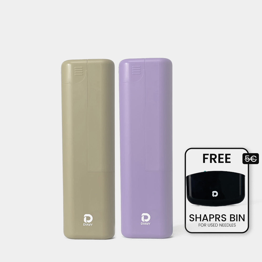 DIAVY Two Pen & Needle Case Bundle + Free Sharps Bin
