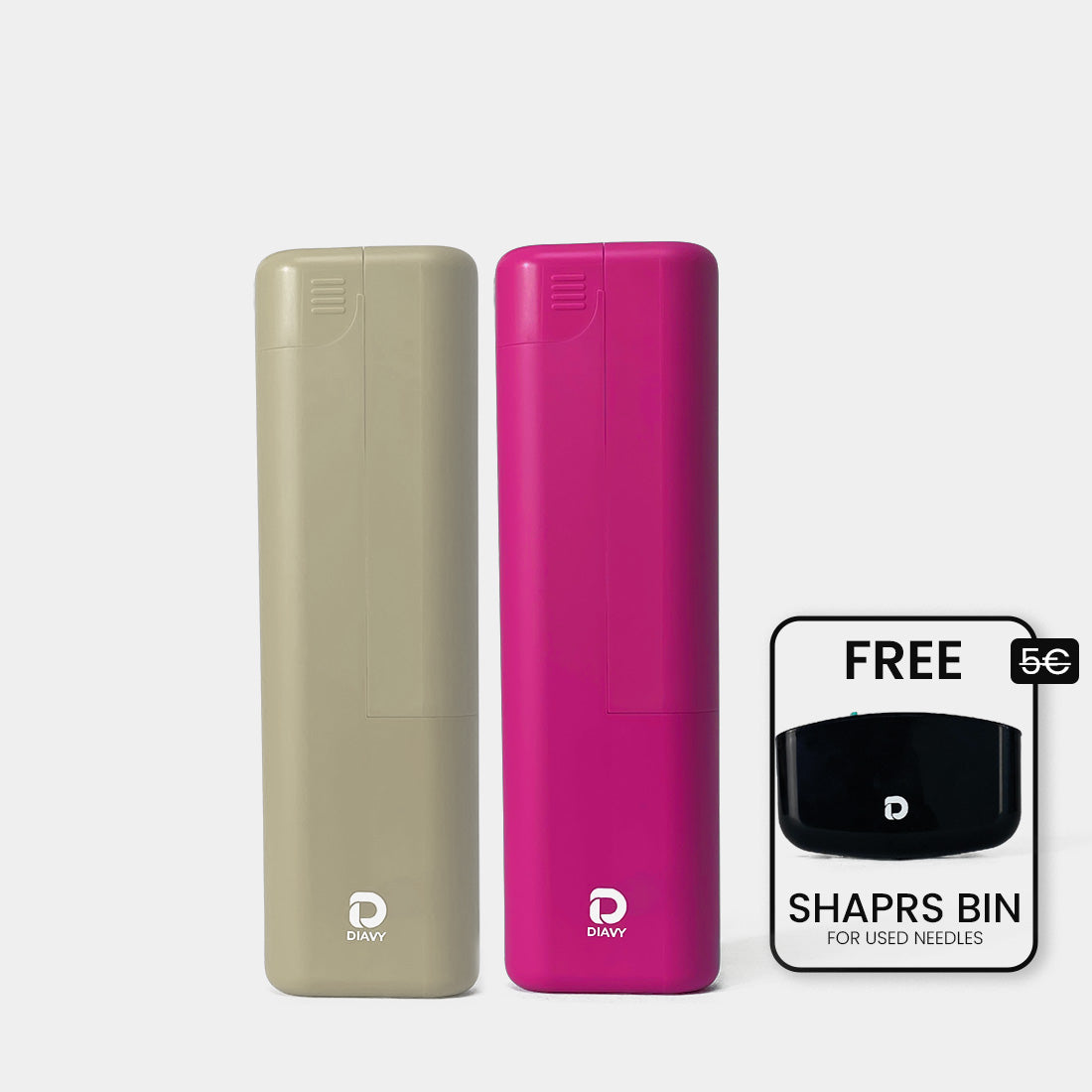 DIAVY Two Pen & Needle Case Bundle + Free Sharps Bin