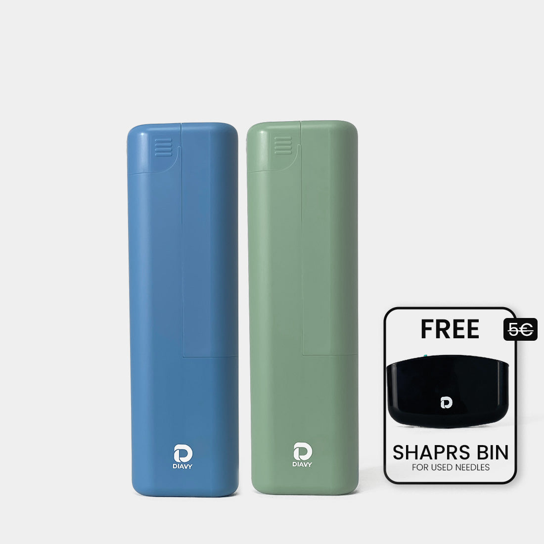 DIAVY Two Pen & Needle Case Bundle + Free Sharps Bin
