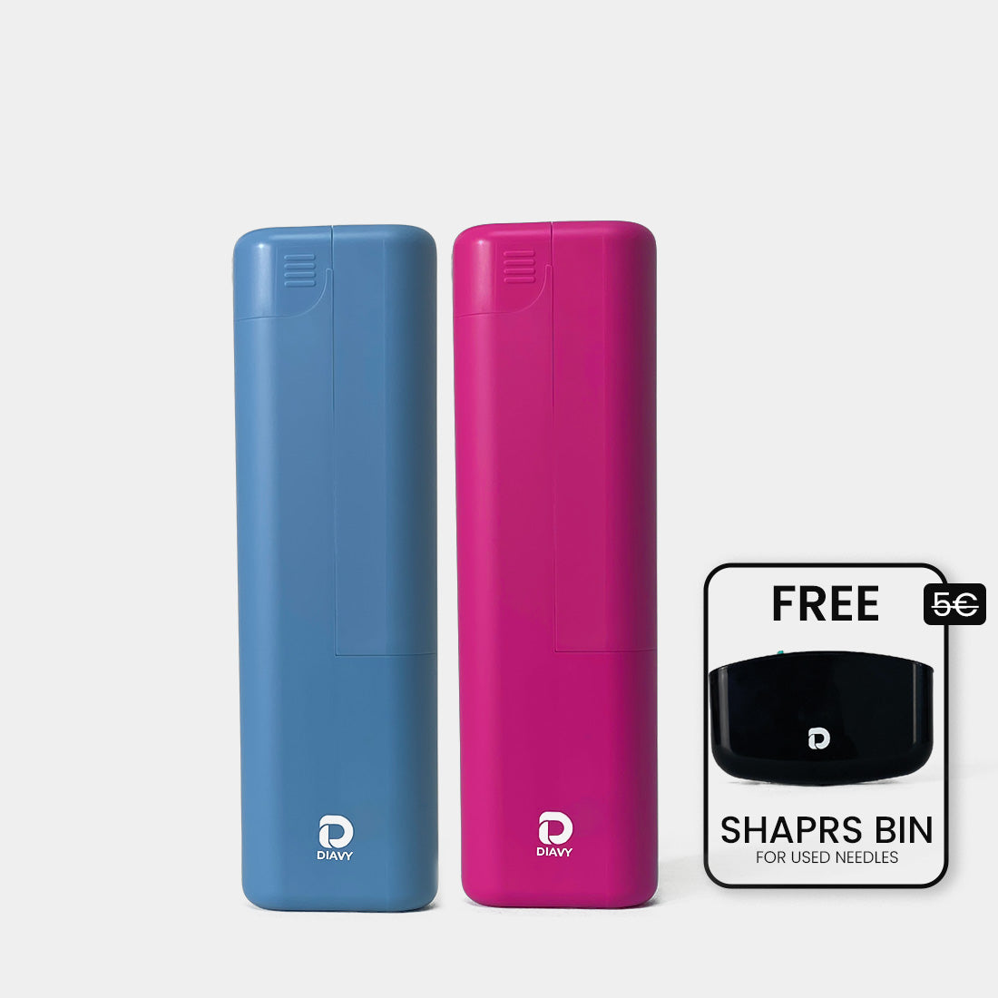 DIAVY Two Pen & Needle Case Bundle + Free Sharps Bin
