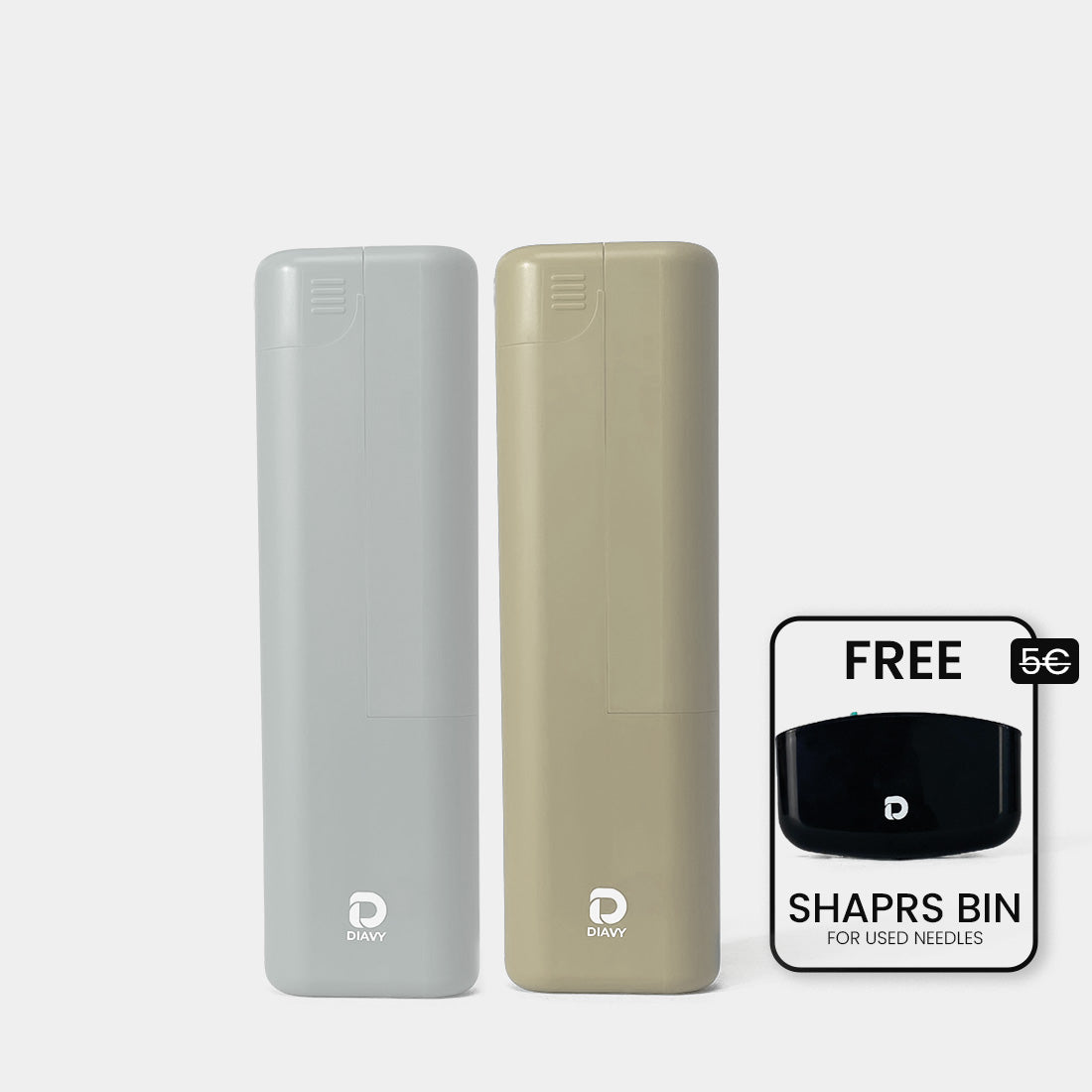 DIAVY Two Pen & Needle Case Bundle + Free Sharps Bin