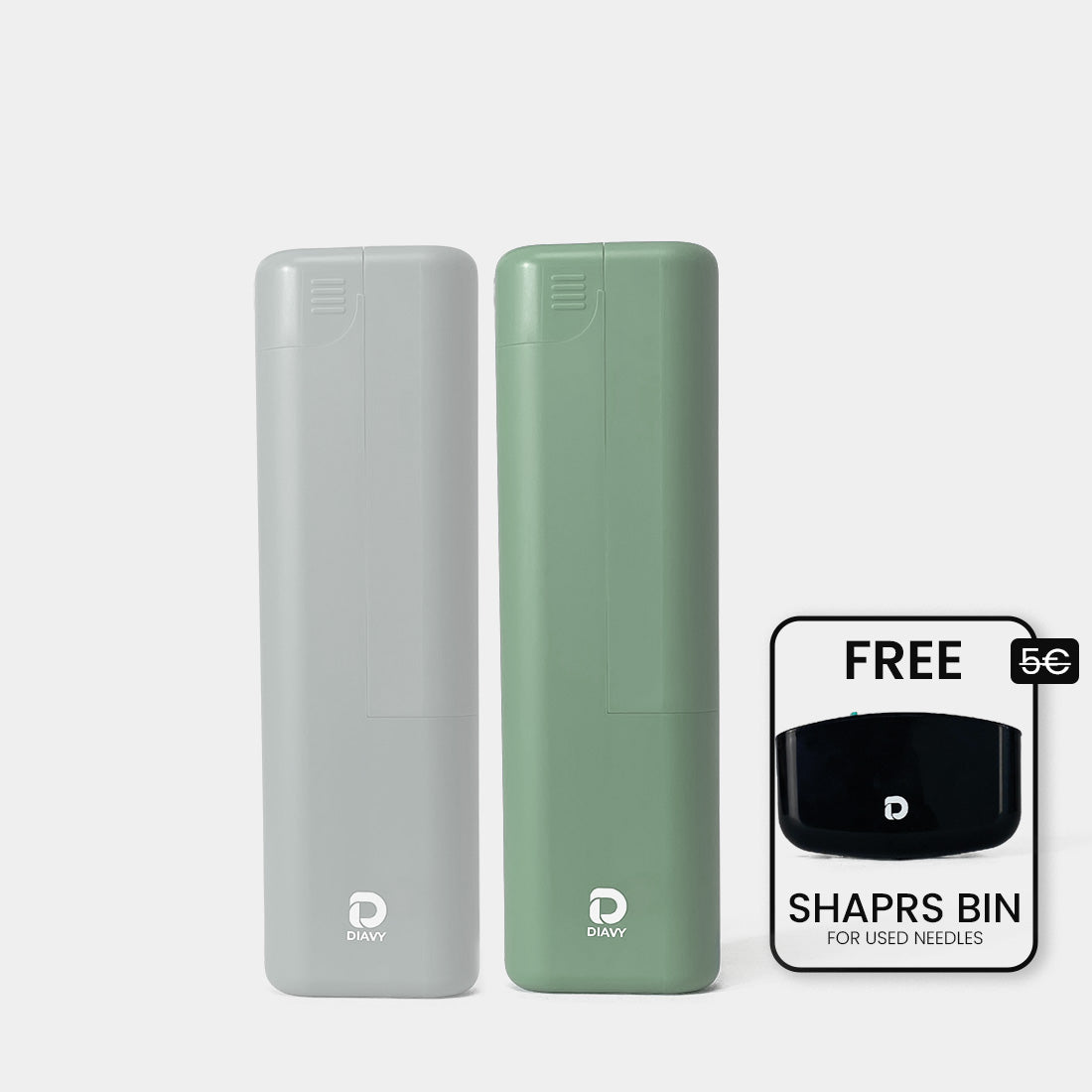 DIAVY Two Pen & Needle Case Bundle + Free Sharps Bin