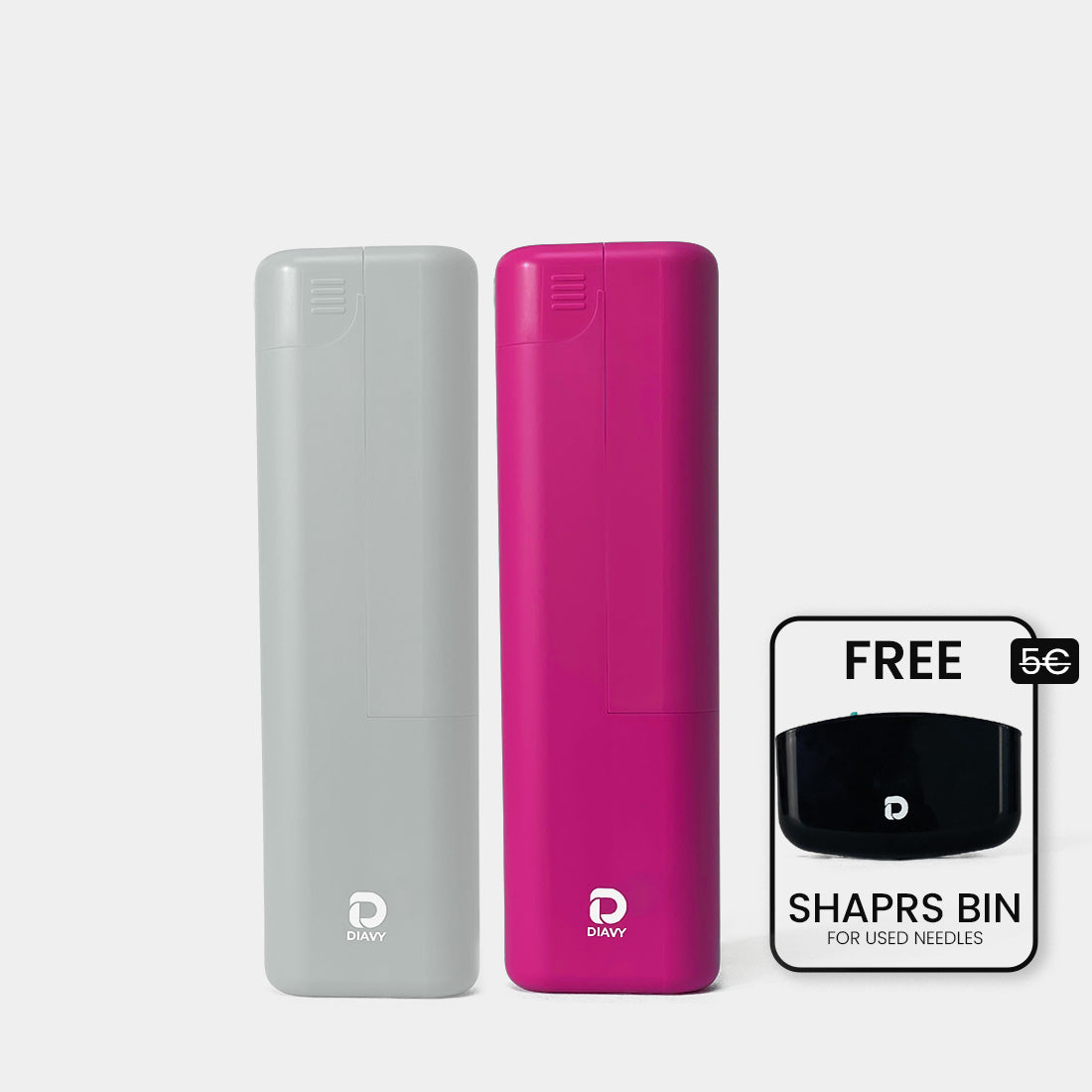 DIAVY Two Pen & Needle Case Bundle + Free Sharps Bin