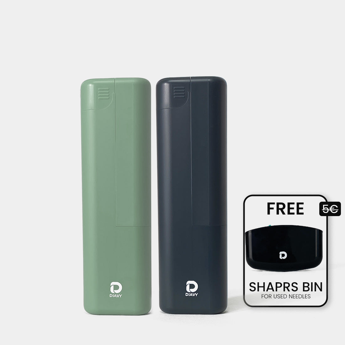 DIAVY Two Pen & Needle Case Bundle + Free Sharps Bin