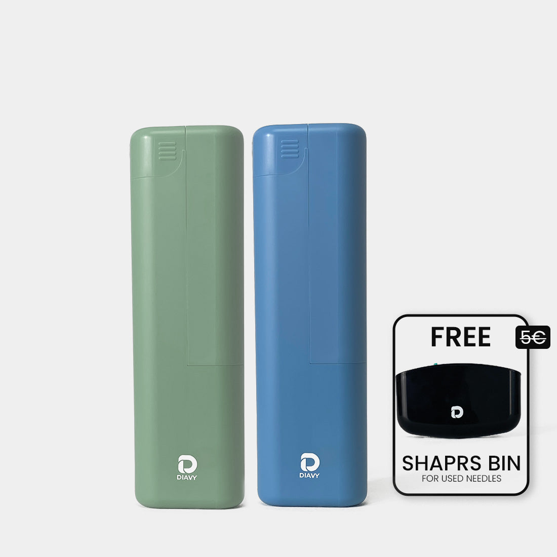 DIAVY Two Pen & Needle Case Bundle + Free Sharps Bin