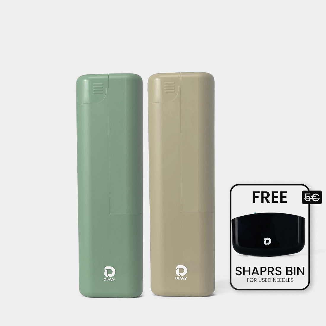 DIAVY Two Pen & Needle Case Bundle + Free Sharps Bin