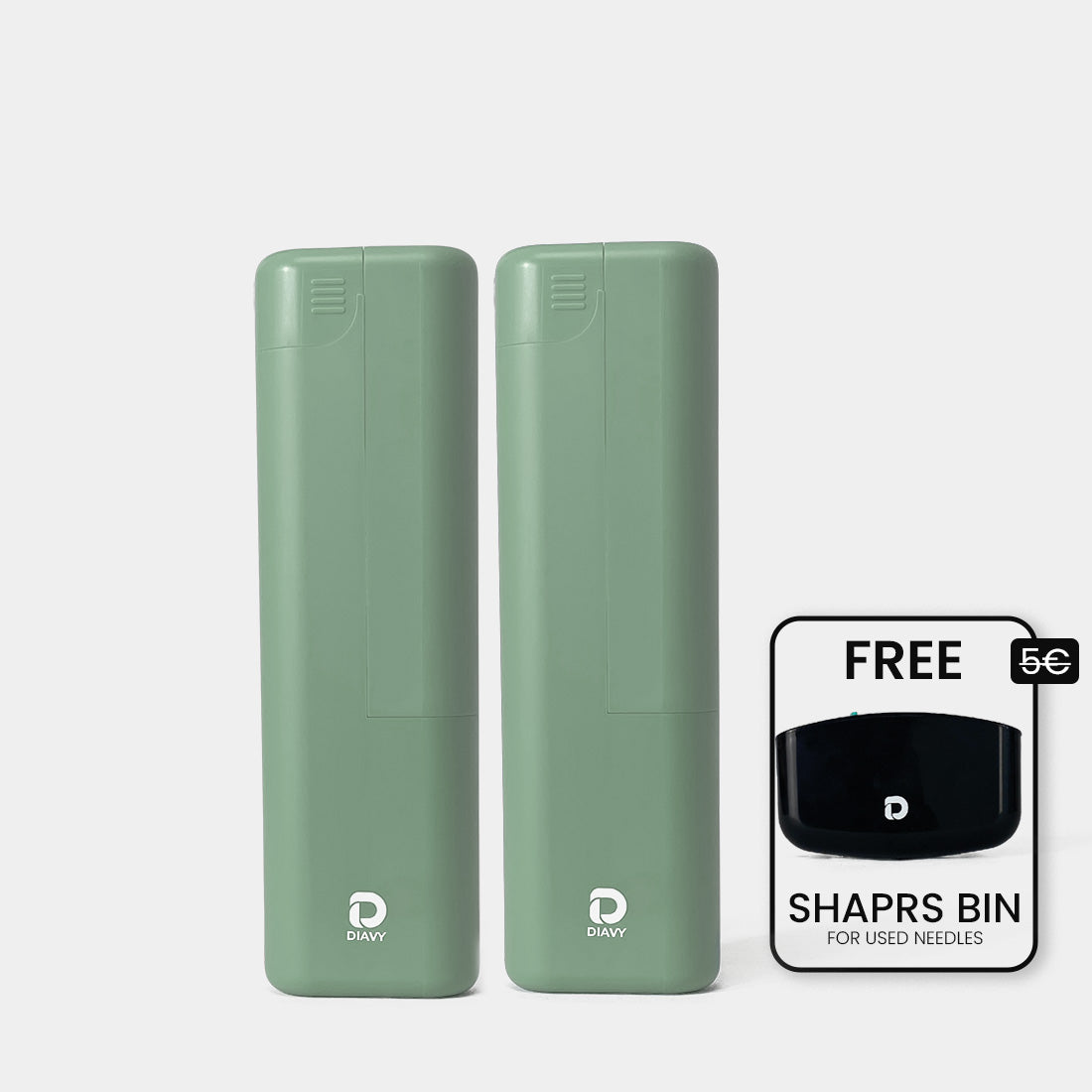 DIAVY Two Pen & Needle Case Bundle + Free Sharps Bin
