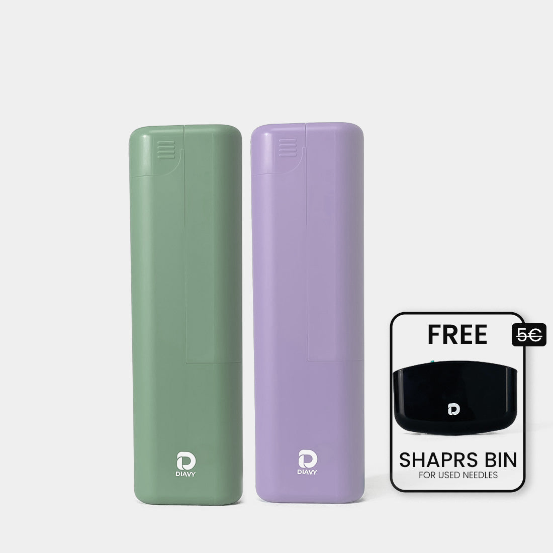 DIAVY Two Pen & Needle Case Bundle + Free Sharps Bin