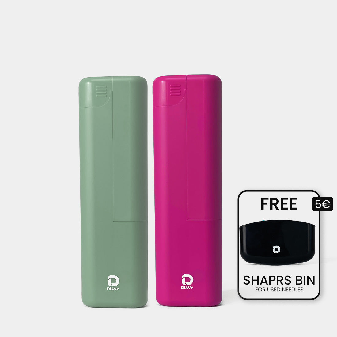 DIAVY Two Pen & Needle Case Bundle + Free Sharps Bin