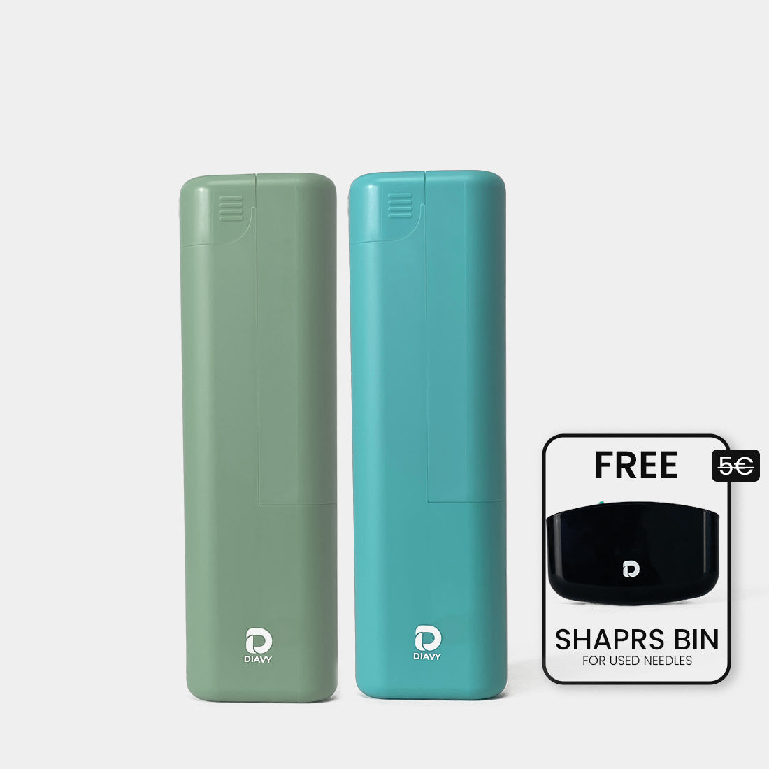 DIAVY Two Pen & Needle Case Bundle + Free Sharps Bin