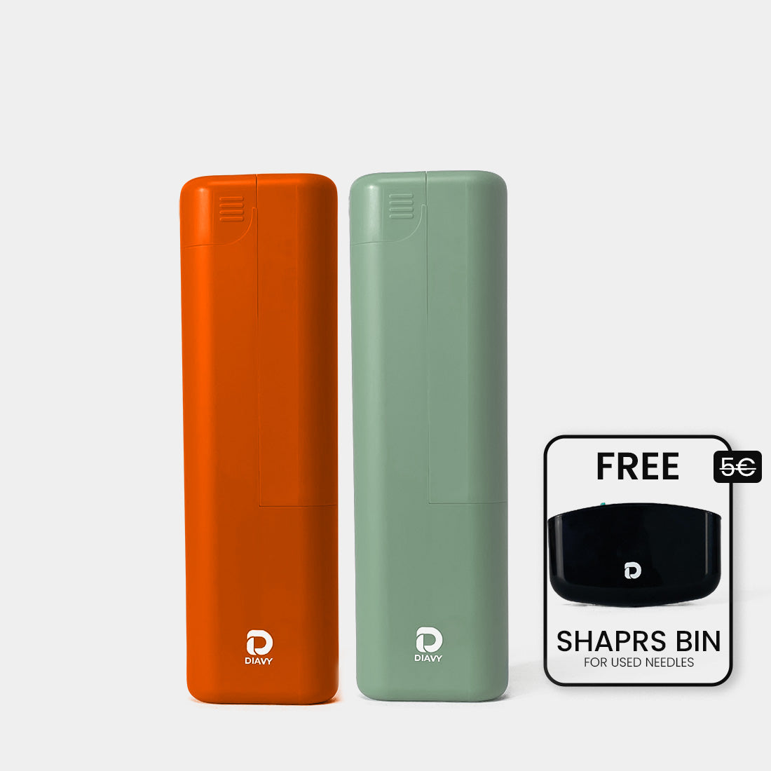 DIAVY Two Pen & Needle Case Bundle + Free Sharps Bin