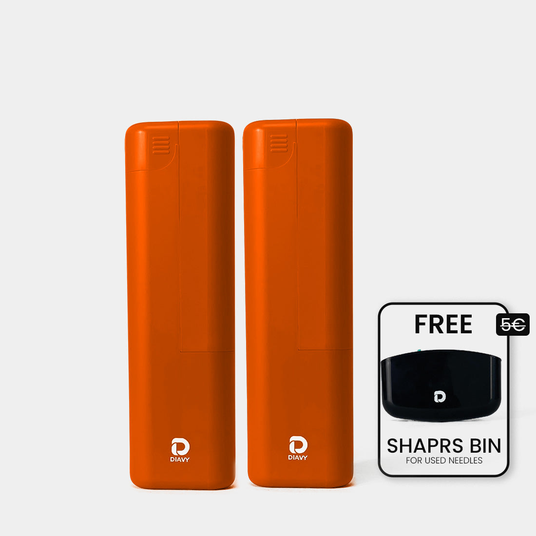 DIAVY Two Pen & Needle Case Bundle + Free Sharps Bin