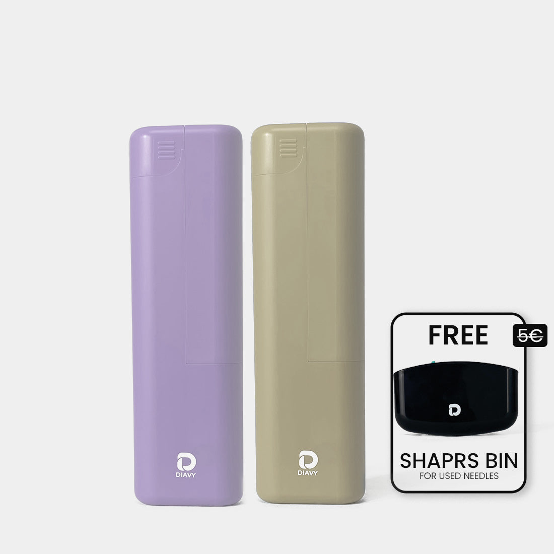 DIAVY Two Pen & Needle Case Bundle + Free Sharps Bin