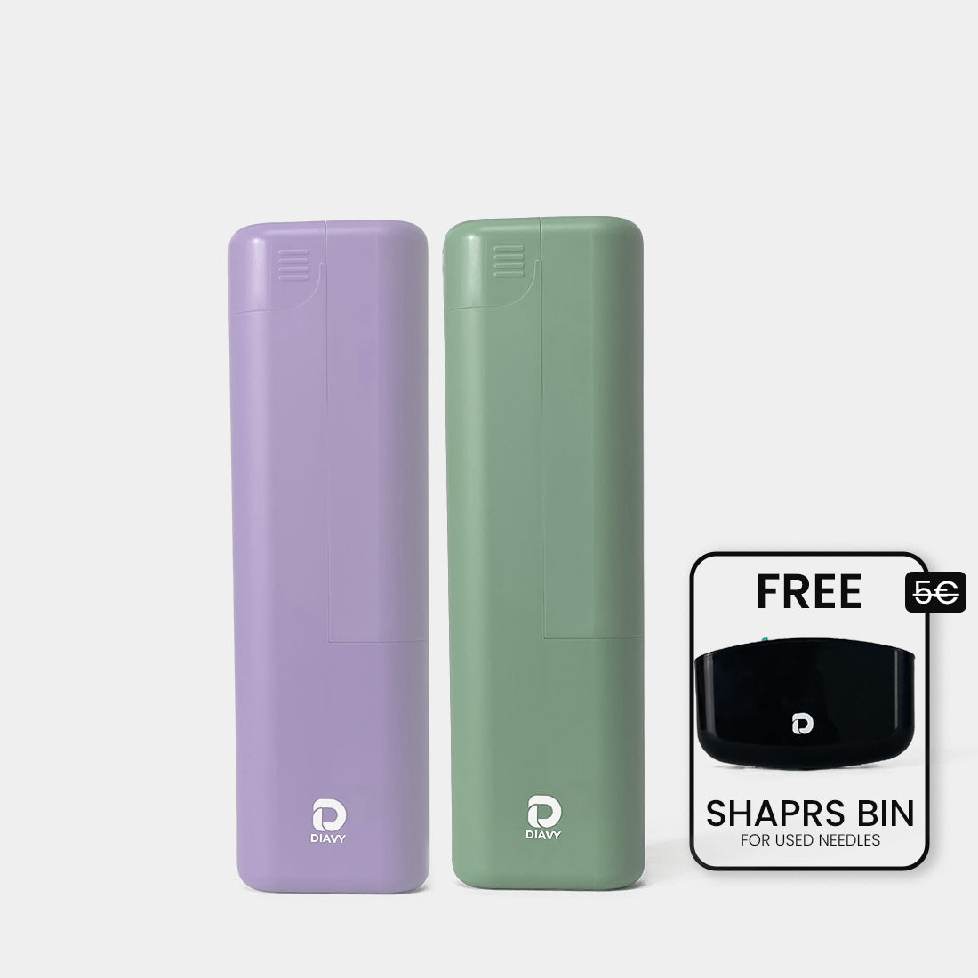 DIAVY Two Pen & Needle Case Bundle + Free Sharps Bin