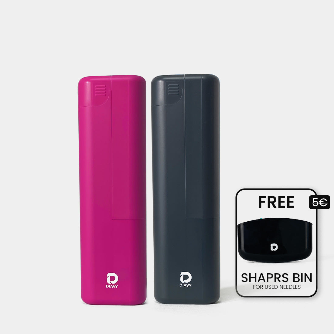 DIAVY Two Pen & Needle Case Bundle + Free Sharps Bin