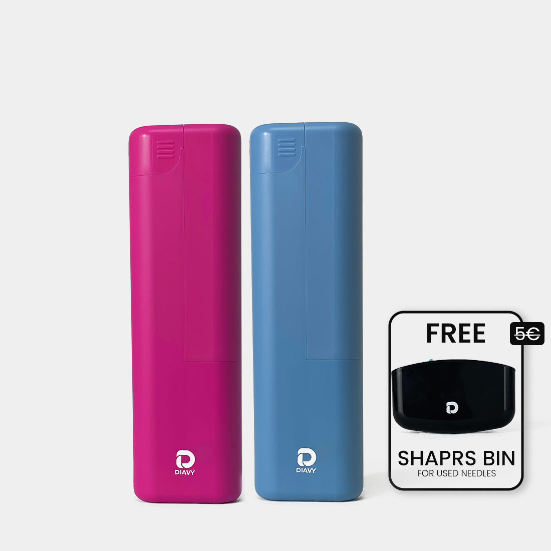 DIAVY Two Pen & Needle Case Bundle + Free Sharps Bin