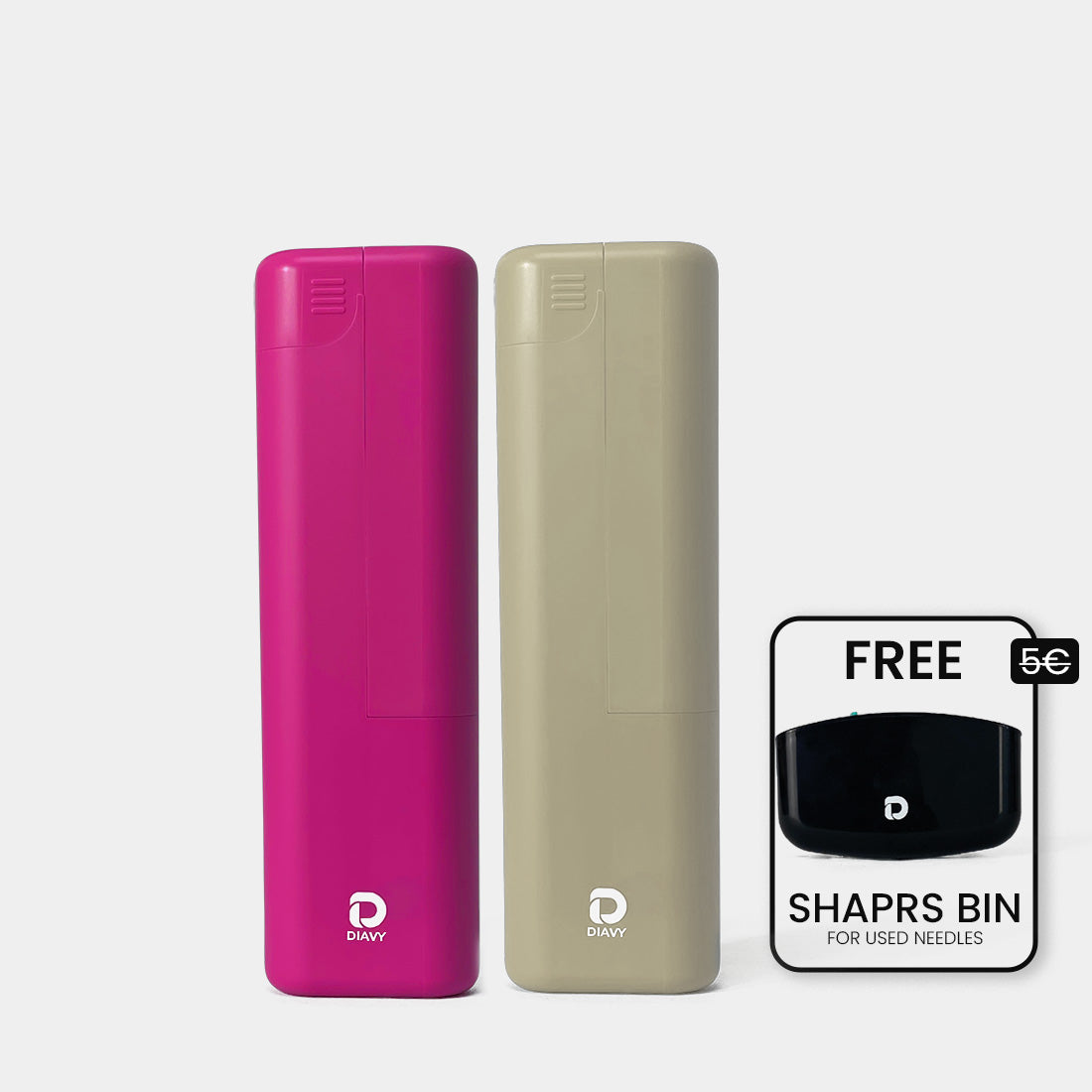 DIAVY Two Pen & Needle Case Bundle + Free Sharps Bin