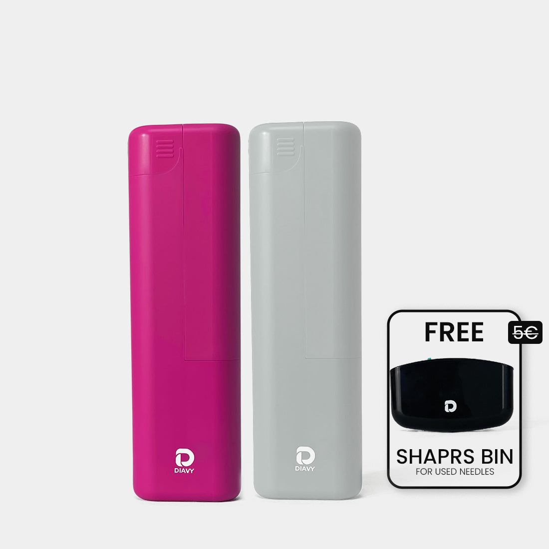 DIAVY Two Pen & Needle Case Bundle + Free Sharps Bin