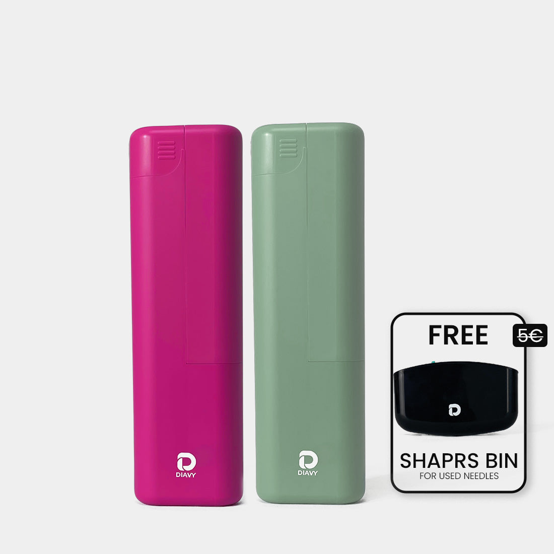 DIAVY Two Pen & Needle Case Bundle + Free Sharps Bin