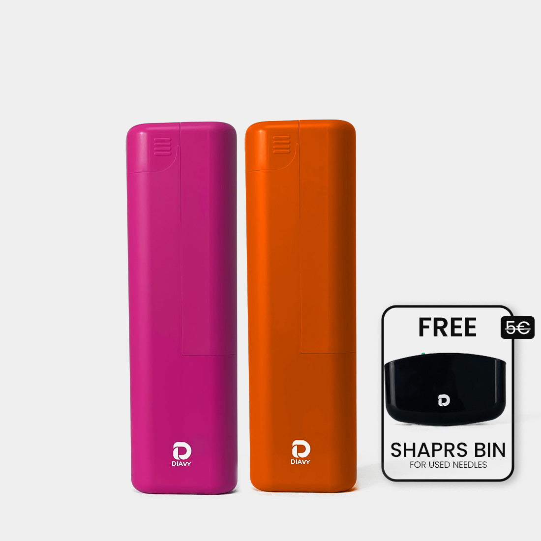 DIAVY Two Pen & Needle Case Bundle + Free Sharps Bin