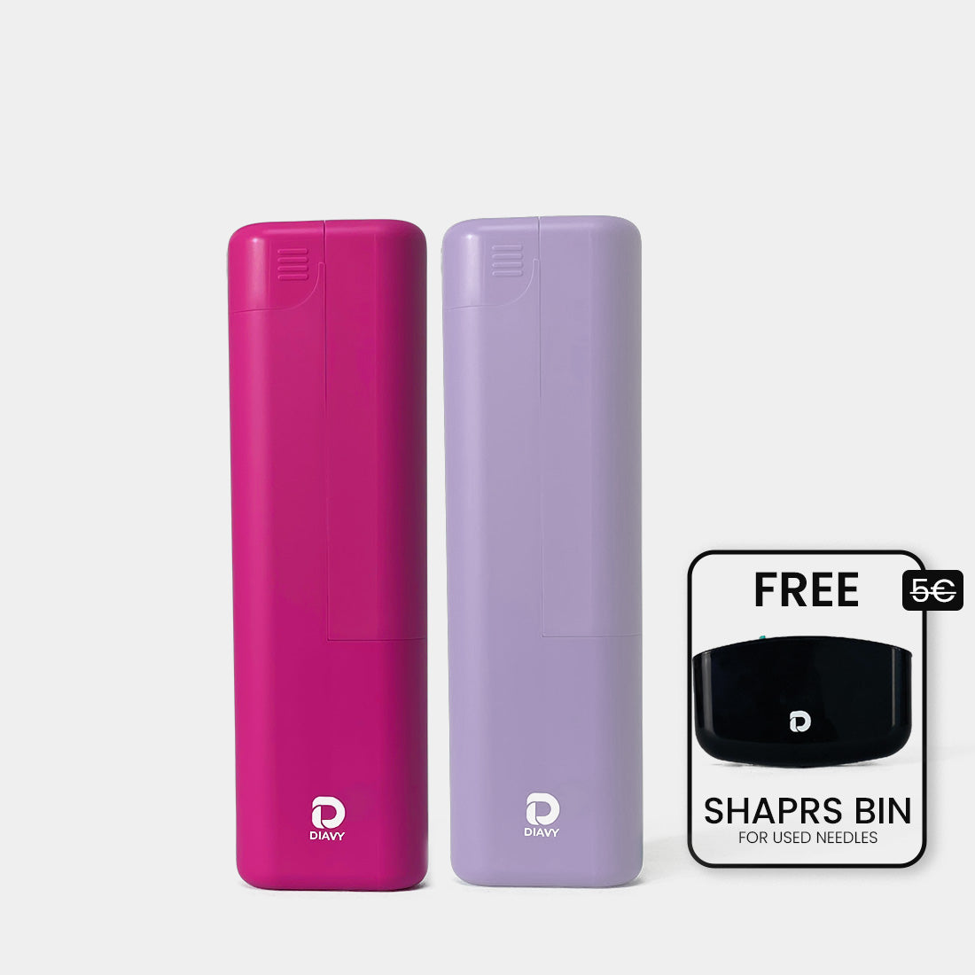 DIAVY Two Pen & Needle Case Bundle + Free Sharps Bin