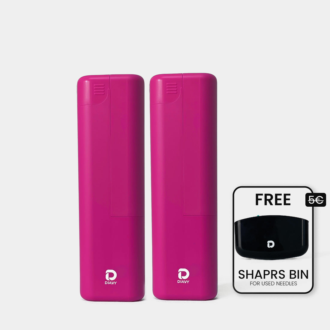 DIAVY Two Pen & Needle Case Bundle + Free Sharps Bin