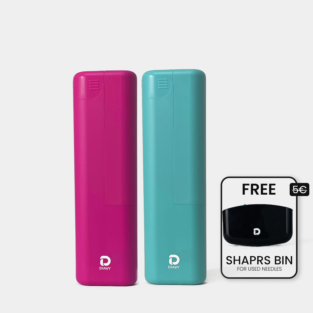 DIAVY Two Pen & Needle Case Bundle + Free Sharps Bin