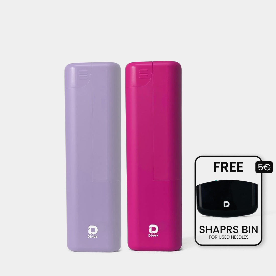 DIAVY Two Pen & Needle Case Bundle + Free Sharps Bin