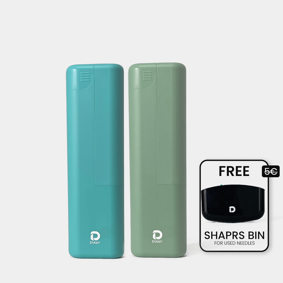 DIAVY Two Pen & Needle Case Bundle + Free Sharps Bin