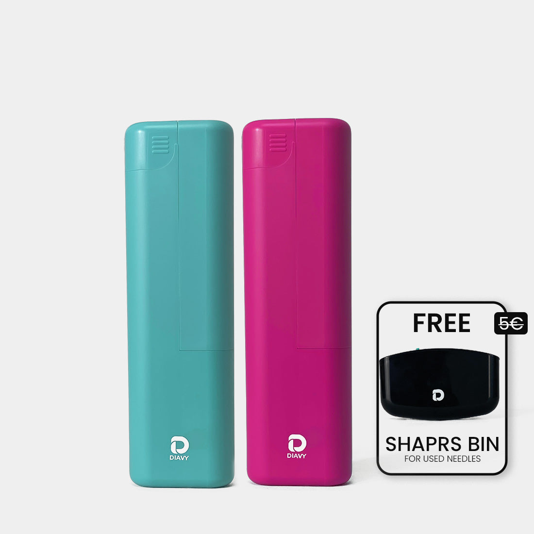 DIAVY Two Pen & Needle Case Bundle + Free Sharps Bin